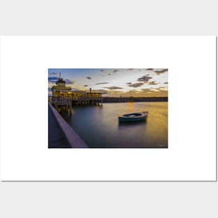 The Pavillion at sunset, StKilda Pier, StKilda, Victoria, Australia. Posters and Art